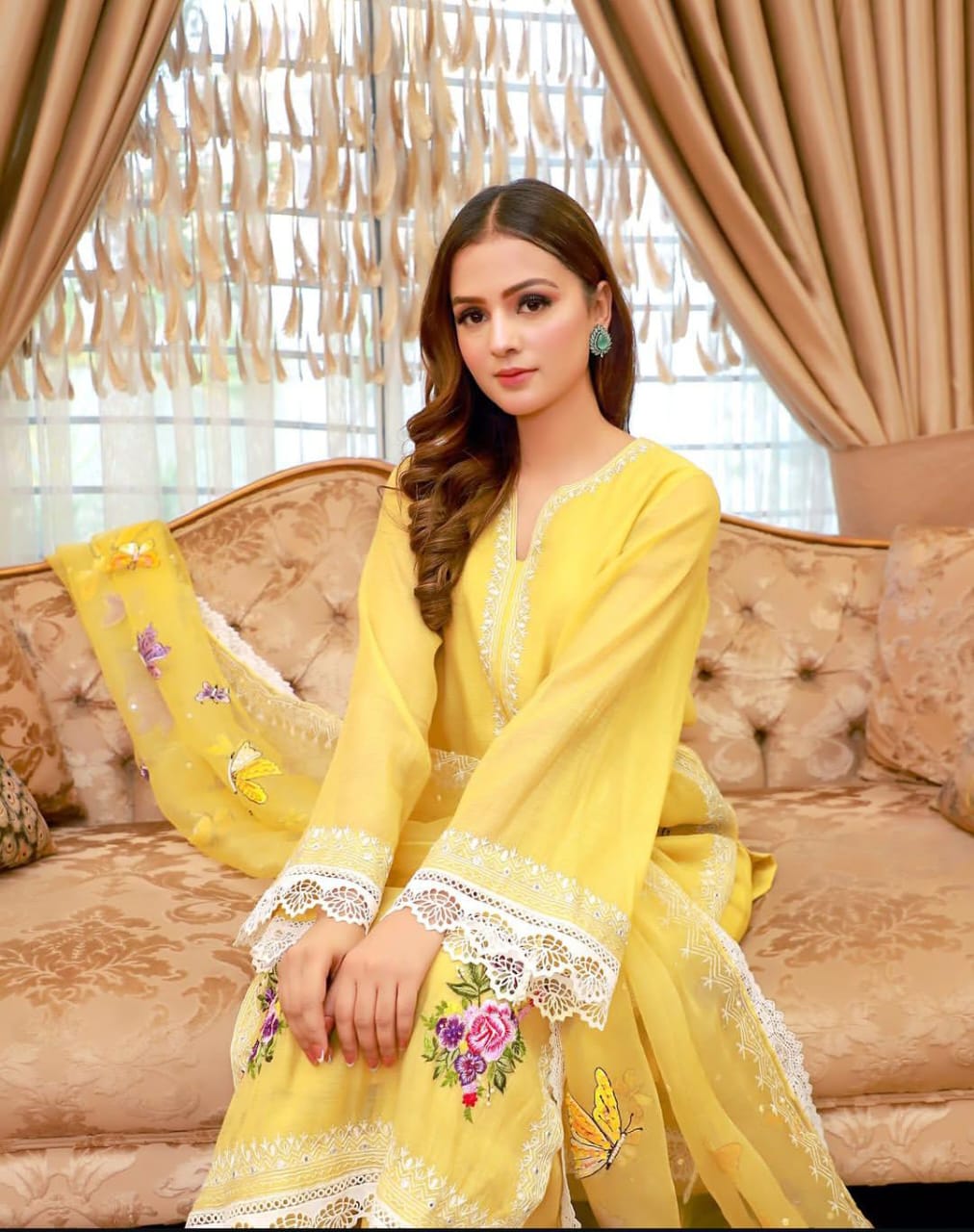 Sunkissed Yellow Hand-Embroidered Karandi Suit